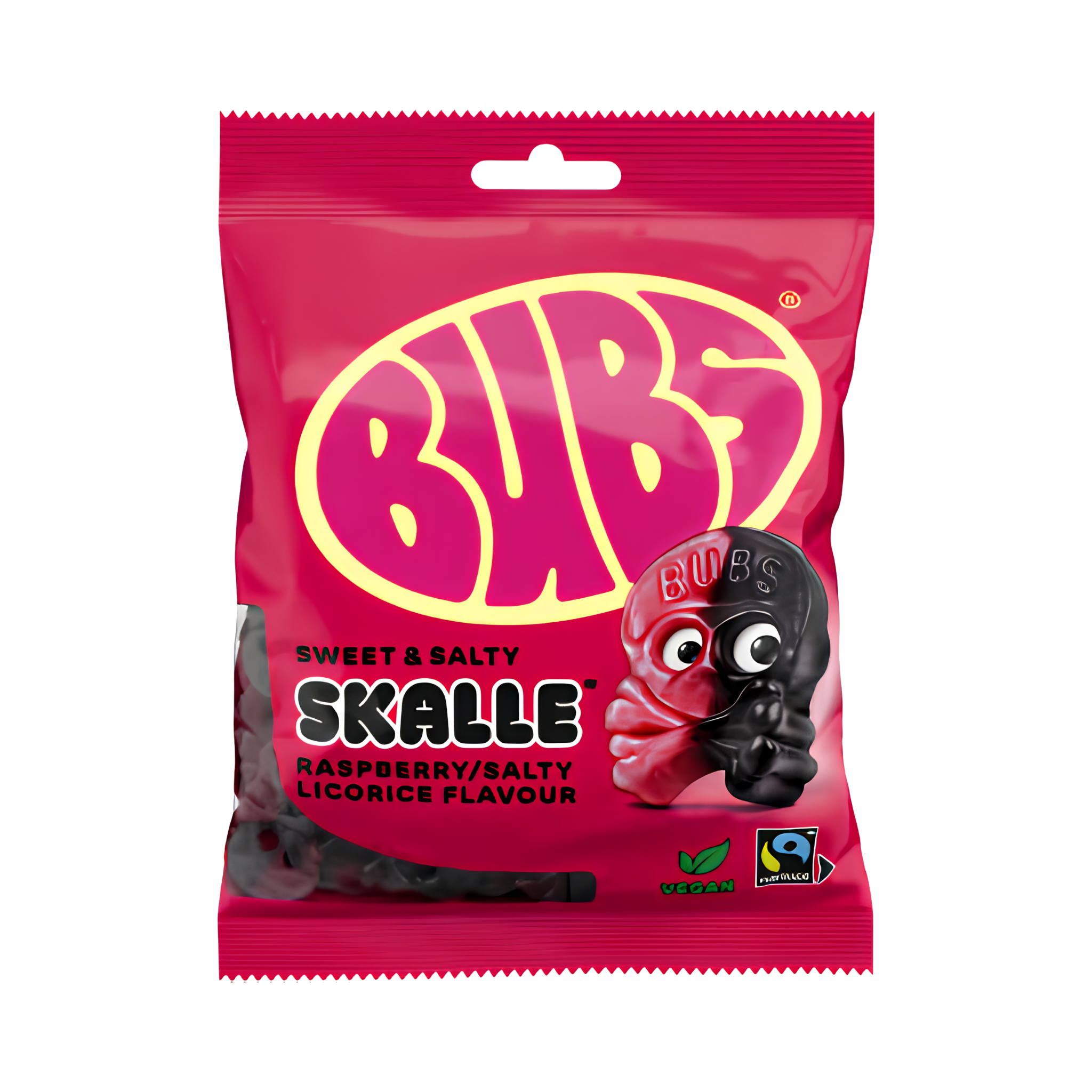 Bubs Raspberry licorice Skull 90g